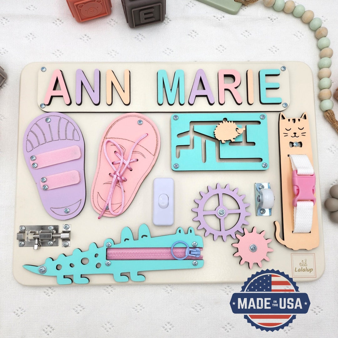 Puzzle Custom Name Busy Board for Toddler Activity Board Personalized ...