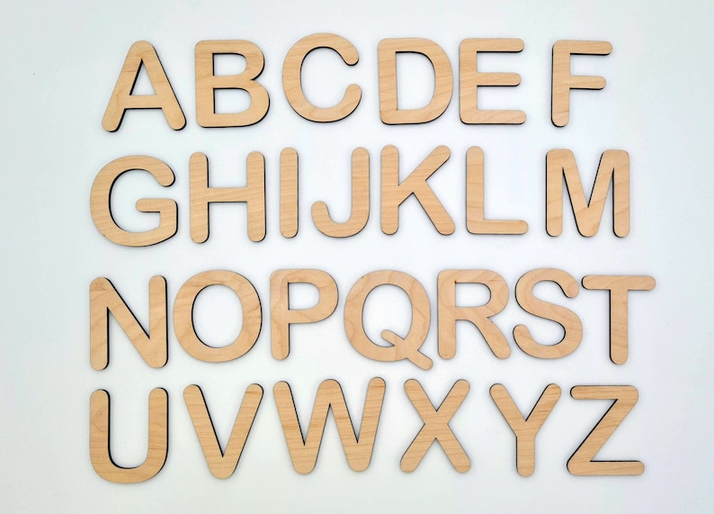 Wooden Alphabet Set • Wood Letters A-Z & Movable Alphabet • DIY Letter ...