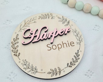 Newborn Name Wood Sign, Baby Name Sign, Baby Shower Gift for Newborn, Hospital Name Sign, Birth Stats Sign, Baby Name Announcement, Keepsake