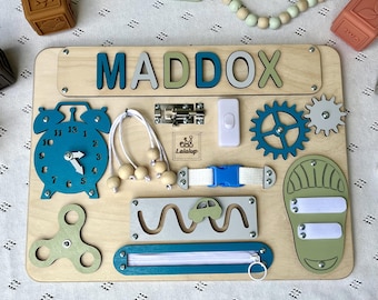 Personalized Puzzle Name Busy Board for Toddler, Custom Handmade 1st Birthday Baby Gift, Montessori Toy, Birthday Gift for Toddler,Christmas
