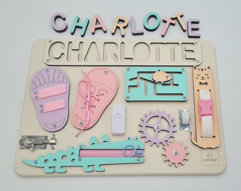 Puzzle Name Busy Board for Toddler, Activity Board, Personalized Puzzle Toy, 1st Birthday Baby Gift, Montessori Board,Christmas Gift Toddler