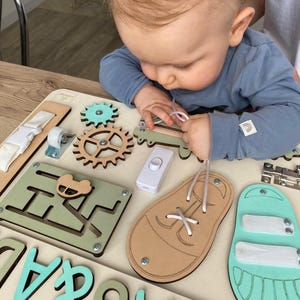 Puzzle Name Busy Board for Toddler Activity Board Personalized Puzzle Toy 1st Birthday Baby Gift Montessori Board Toddler Birthday Gift image 16