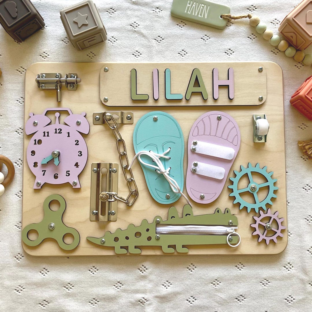 Personalized Name Puzzle Busy Board: Montessori Toddler Activity Toy - Etsy