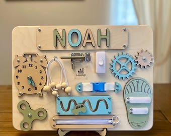Personalized Puzzle Name Busy Board for Toddler, Activity Board, Baby shower Gift, 1st Birthday Baby Toddler Gift, Montessori Board, Newborn