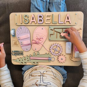 Puzzle Name Busy Board for Toddler Activity Board Personalized Puzzle Toy 1st Birthday Baby Gift Montessori Board Toddler Birthday Gift image 19