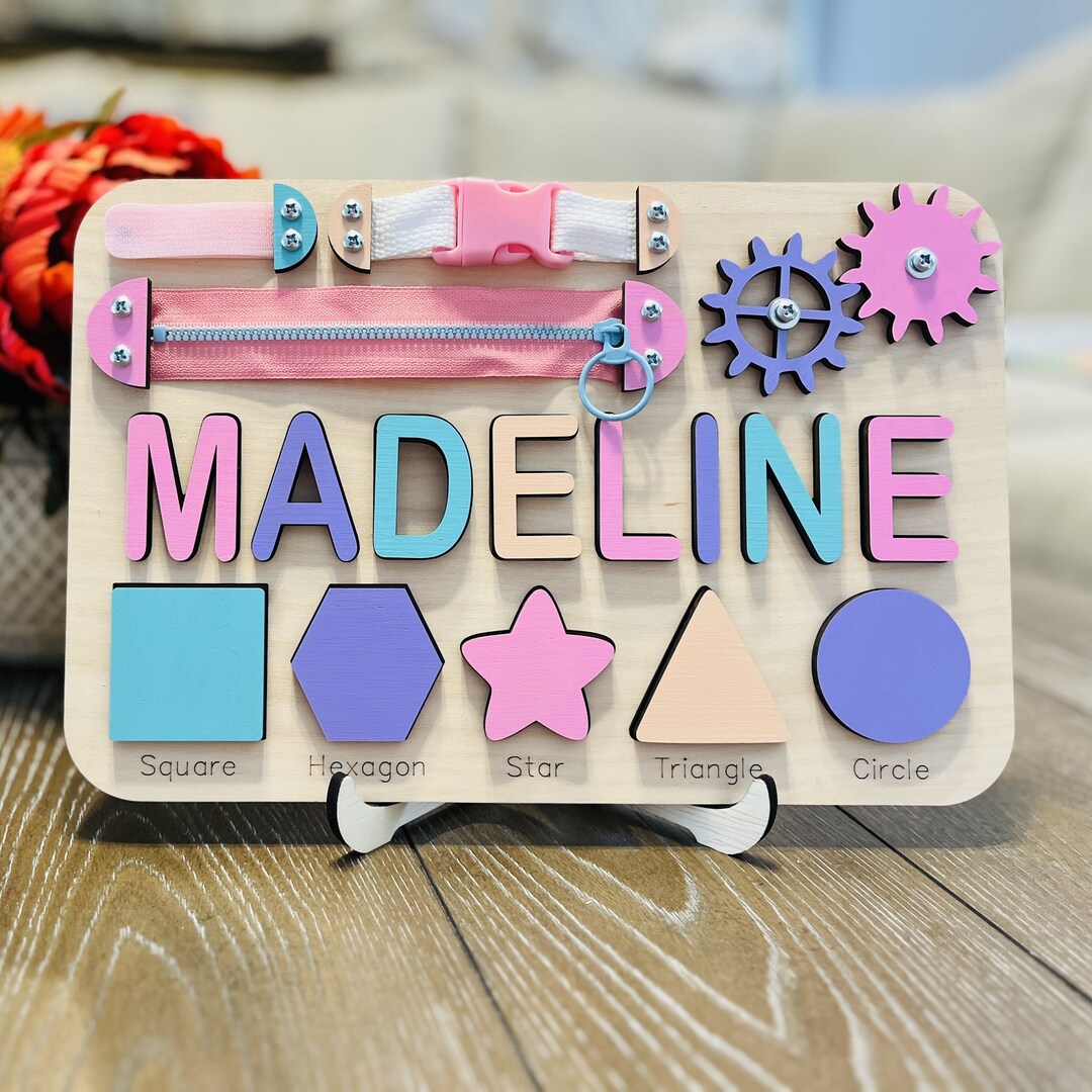 FREE ENGRAVING! Personalized Busy Board Name Puzzle for Toddler ...