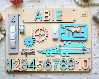 Custom Handmade Name Puzzle with Numbers, Personalized Birthday Gift for Kids, Christmas Gifts for Toddlers, Wooden Toddler Name Puzzle Gift