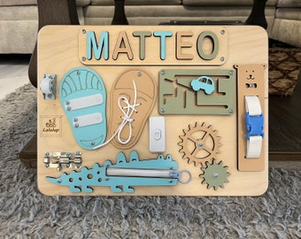 Puzzle Name Busy Board for toddlers, Activity Board, Birthday Toddler Gift, Montessori Toy Board, Sensory Board, 1st Birthday gift,Name sign