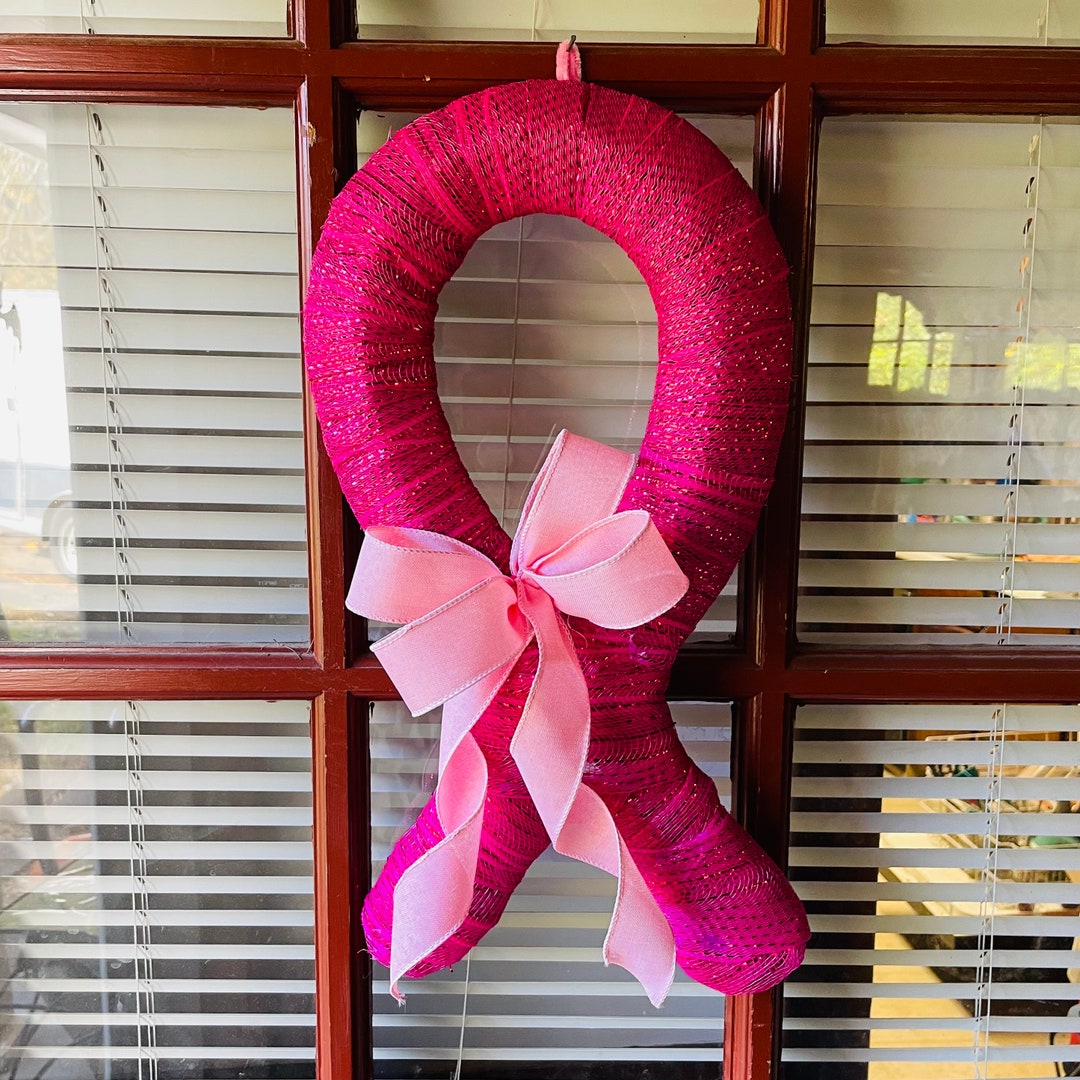 Breast Cancer Awareness Wreathbreast Cancer Ribbon Wreathbreast