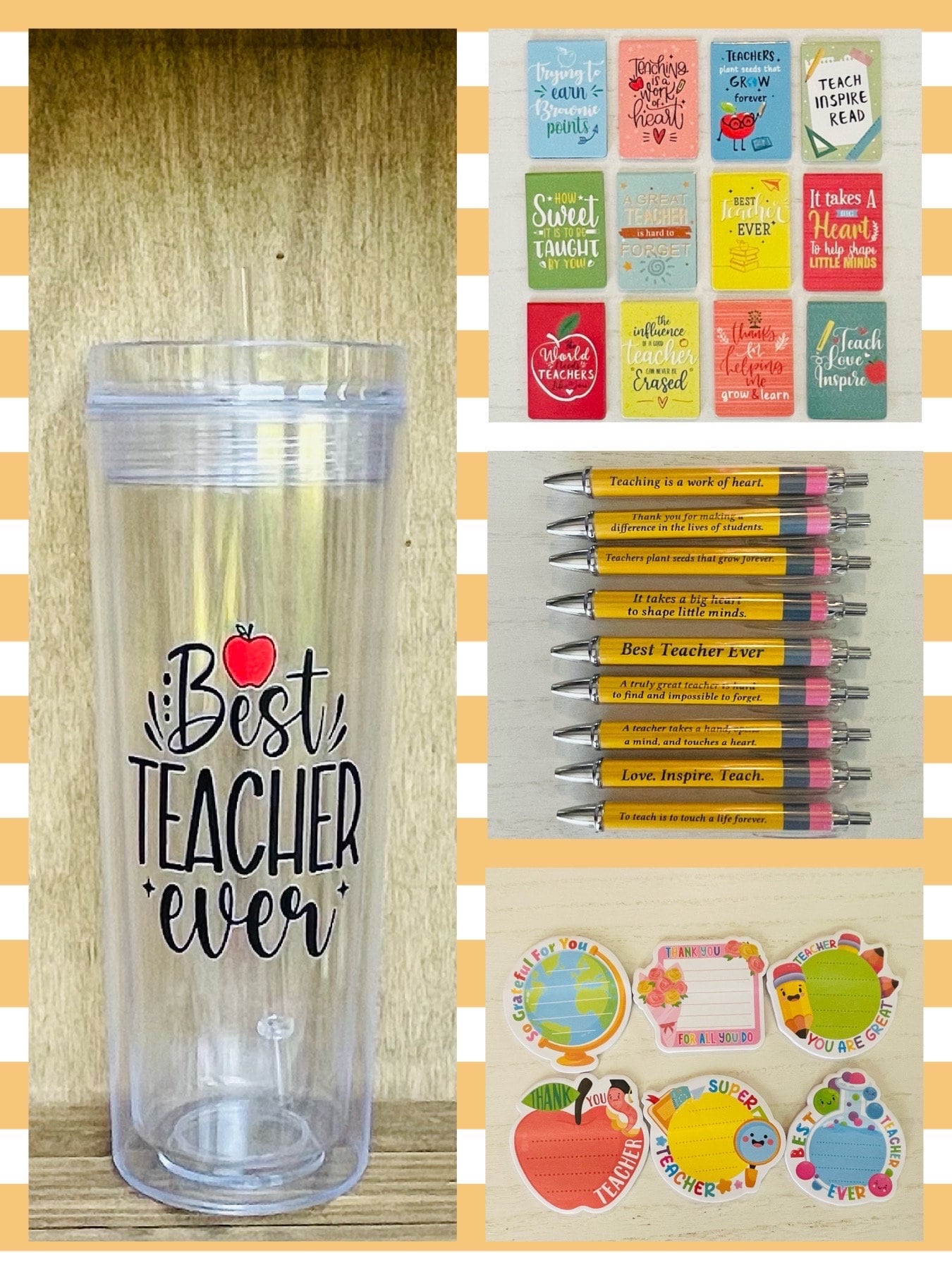 Personalized Teacher Appreciation Tumbler: 18oz Gift Set - Etsy