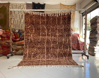Custom Terracotta Moroccan Rug - Wool Berber Beni Ourain Rugs for Living Room