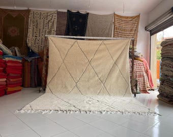 Classic Moroccan Beni Ourain Rug - Custom 10x14 Wool Area Rugs for Living Room