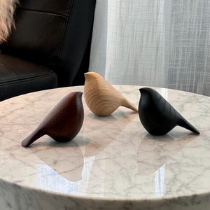 THREE little BIRDS ! Trio ! Wooden birds set ! ECO packaging ! Present ! Living Room Decoration ! Shelf decor ! Bob Marley ! Family gift