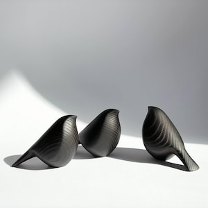 TRES PÁJAROS NEGROS / Conjunto de tres pájaros / Embalaje ECO / Pájaros negros / Decoración de estanterías / Decoración de casa / Decoración de dormitorios