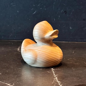 Handcrafted Oak Wood Jeep Duck Figurine: Collectible Decor