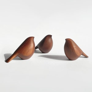 THREE little BIRDS | Table Decor | Brown color wood | Set of three birds | ECO packaging | Office Decoration | Gift for Colleagues | Trio