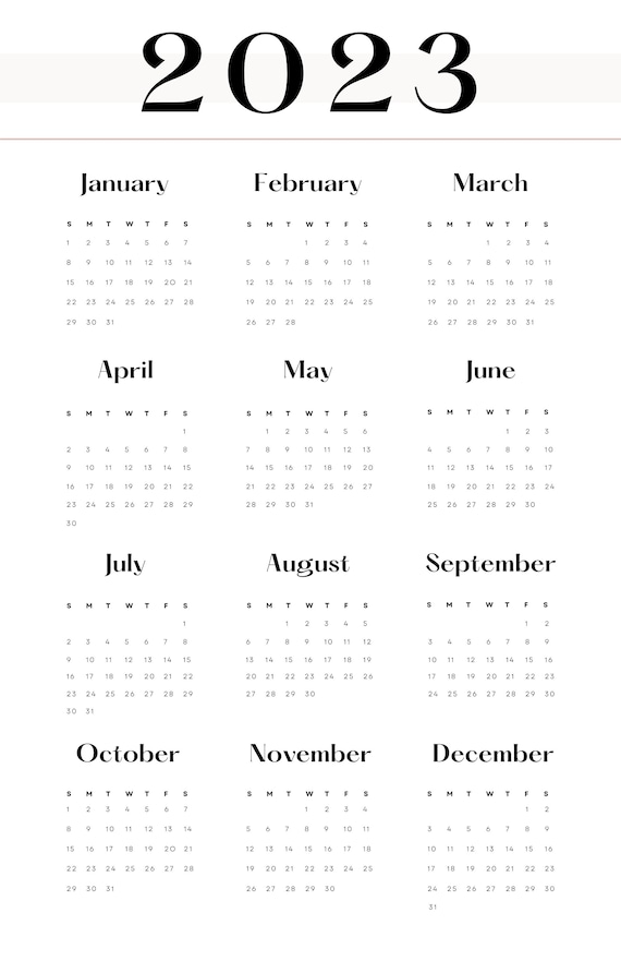 2023 Wall Calendar- Shadow Mod - Etsy