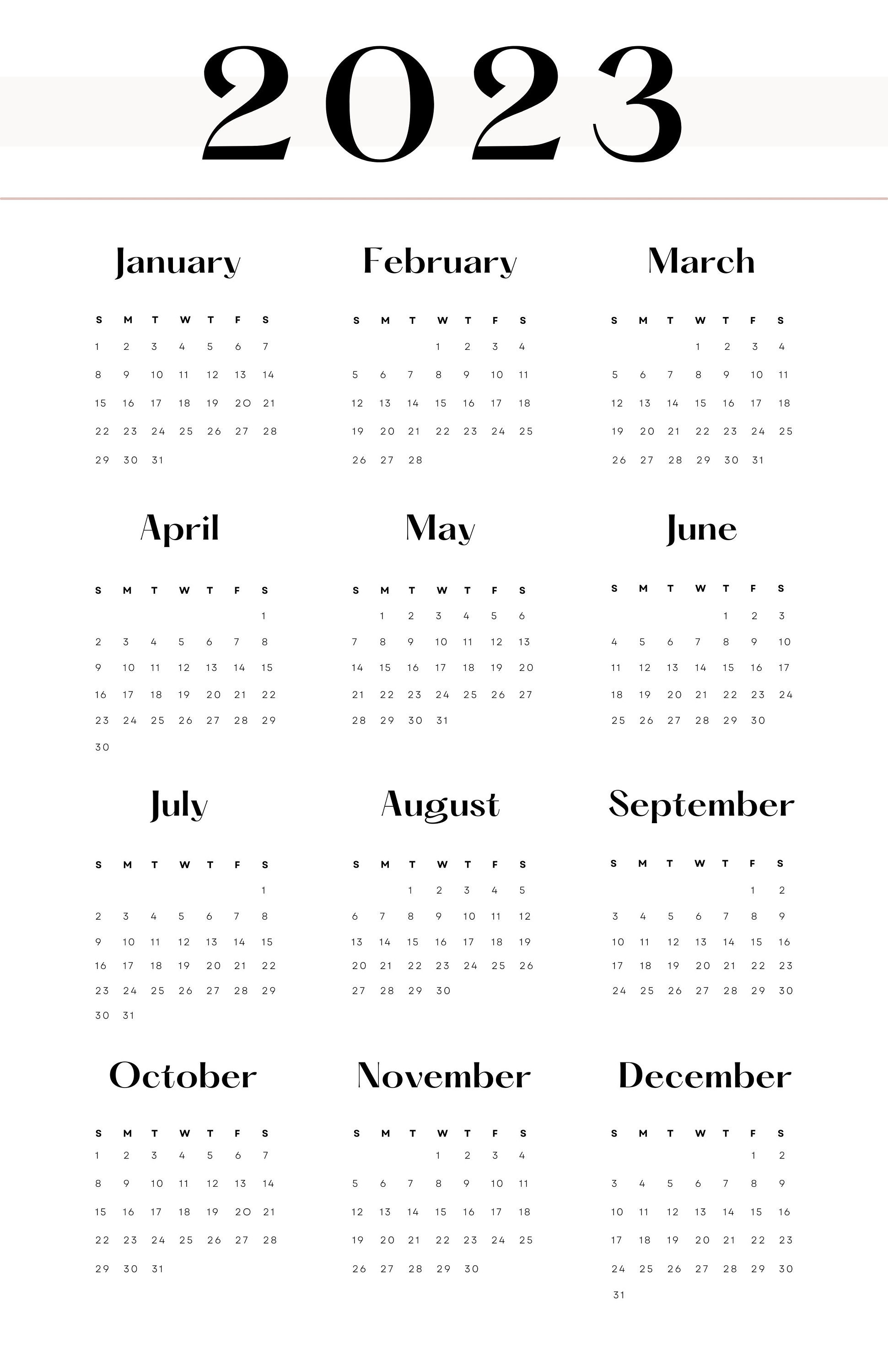 2023 Wall Calendar- Shadow Mod - Etsy