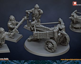 Dwarf Ballista Resin Fantasy Tabletop, Unpainted| DragonsLake Miniatures