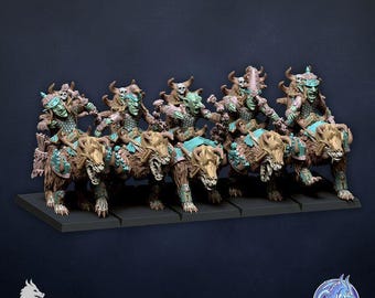 Vassal Cavalry Archers Resin Fantasy Tabletop, Unpainted| DragonsLake Miniatures