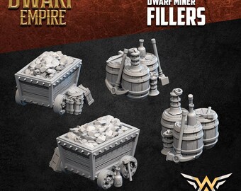 Dwarf Miner Filler Resin Fantasy Tabletop, Unpainted| WHITE ANGEL MINIATURES