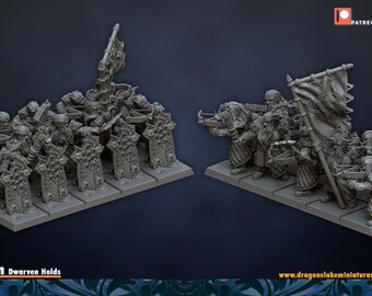 Marksmen with Crossbow Resin Fantasy Tabletop, Unpainted| DragonsLake Miniatures
