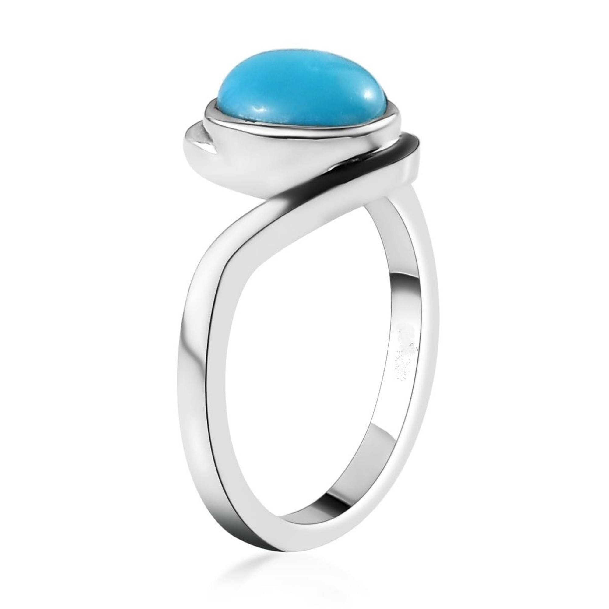 Sterling Silver Sleeping Beauty Turquoise Ring: Oval Gemstone - Etsy