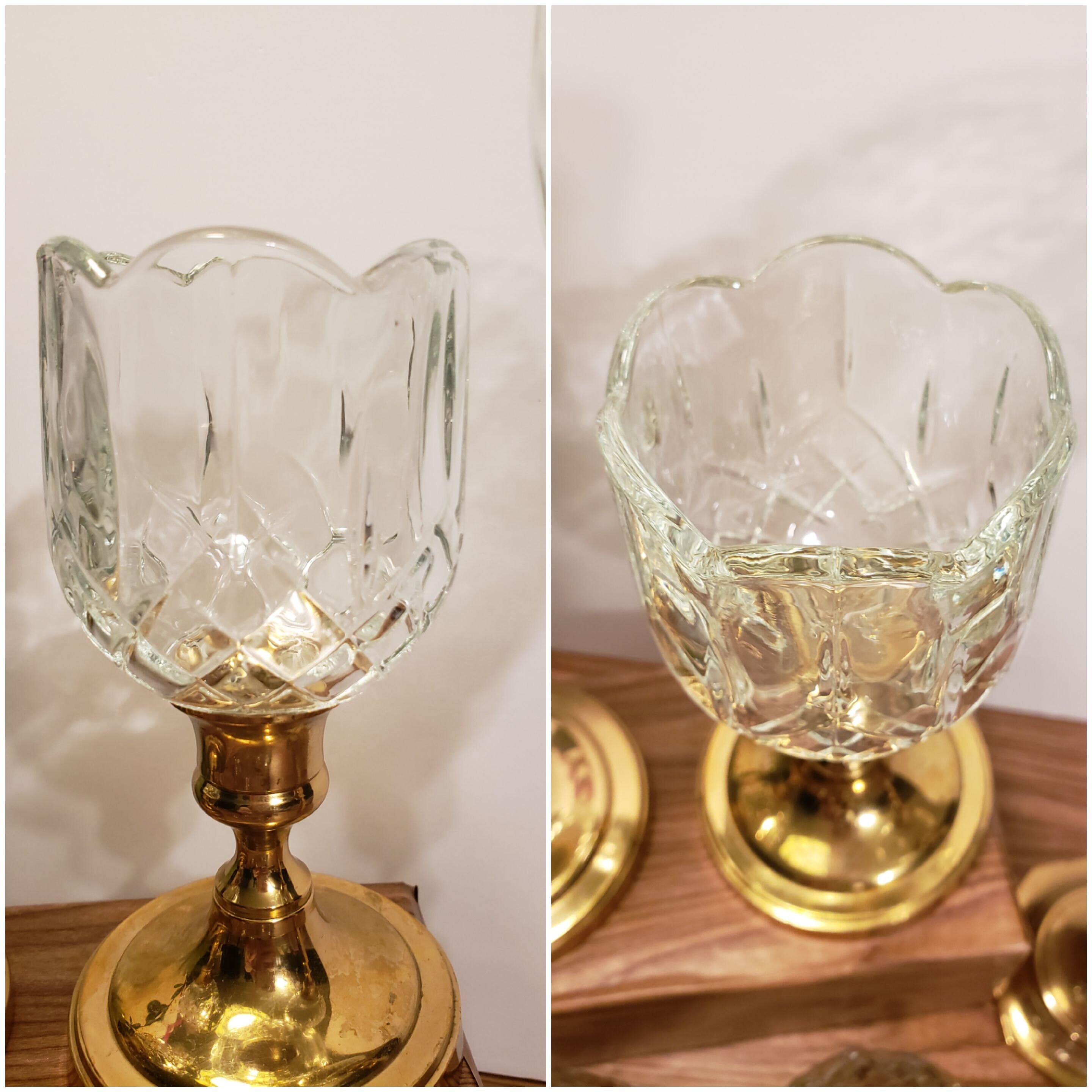 Vintage Glass Peg Votive Holder Cups Etsy