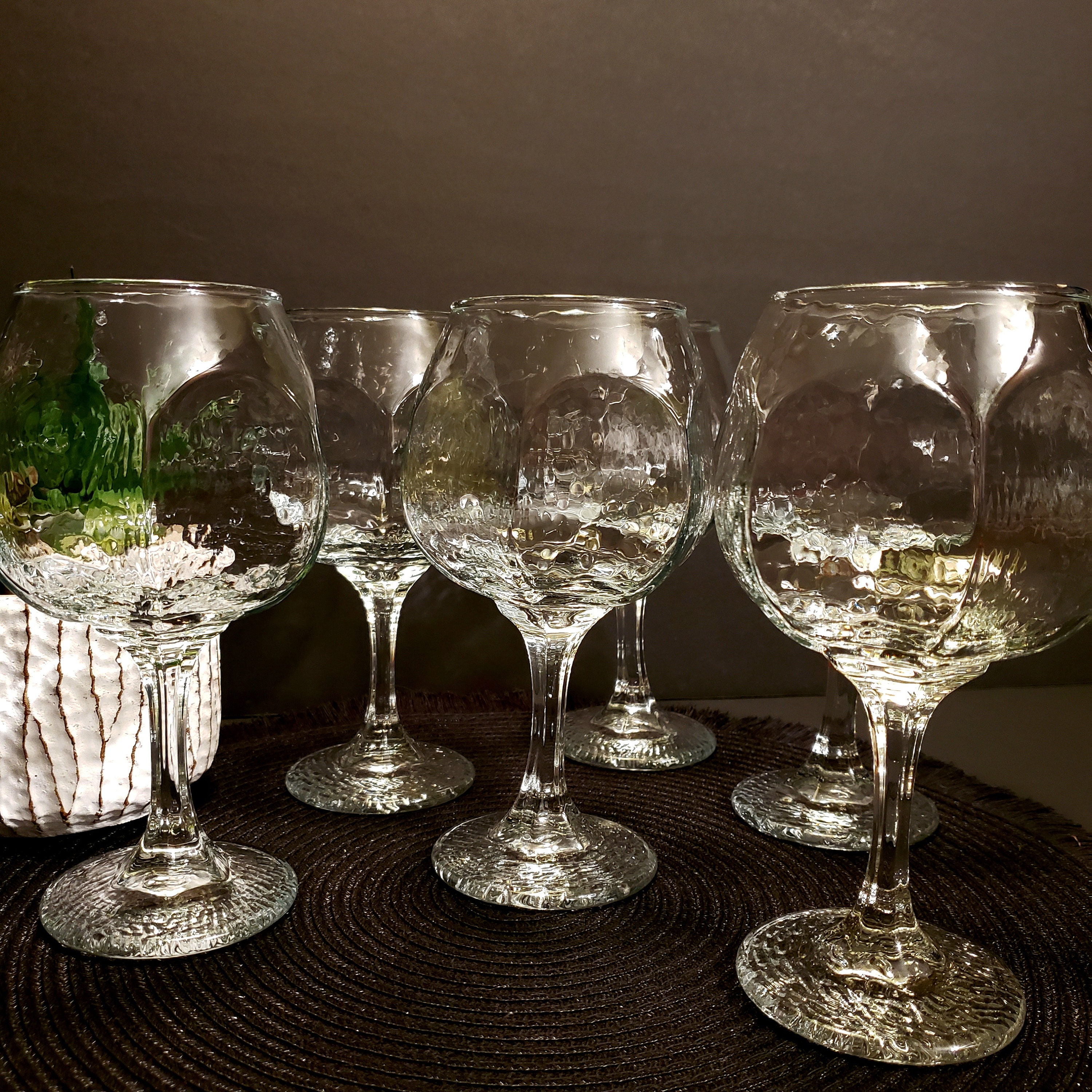 Vintage Libbey Hexagon Chivalry Wine Glasses Set of 6 Etsy