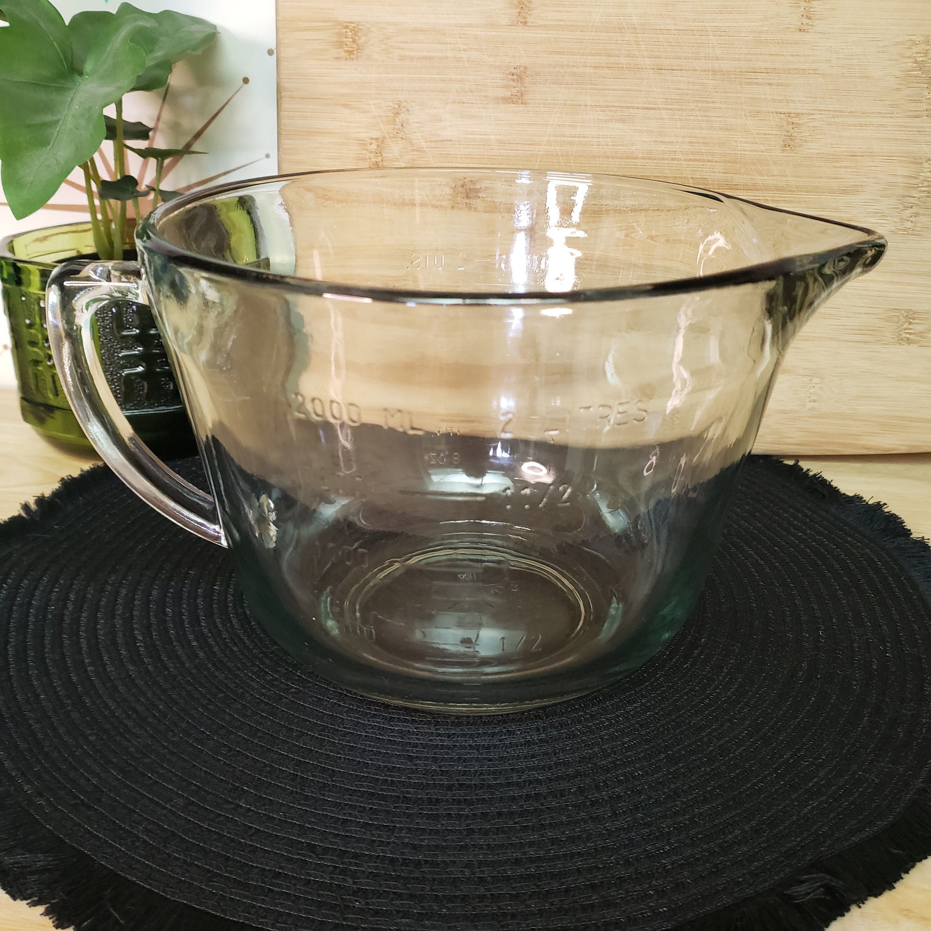 Vintage Anchor Hocking 1970 Glass 8 Cup Measuring Cup With Handle and Pour  Spout 