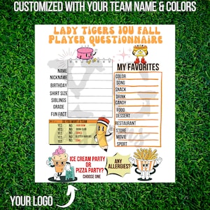 Individueller Spielerfragebogen | Softball | Team Mama | Jugend | Mannschaftssport