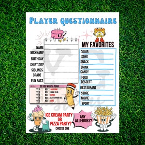 Cuestionario para jugadores / Softbol / Mamá del equipo / Juventud / Deportes de equipo