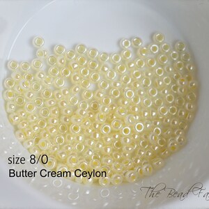 8/0 Miyuki Glass Seed Beads Butter Cream Ceylon - Miyuki #9527 Butter Cream Ceylon Seed Beads -  5&quot; tube 22 grams
