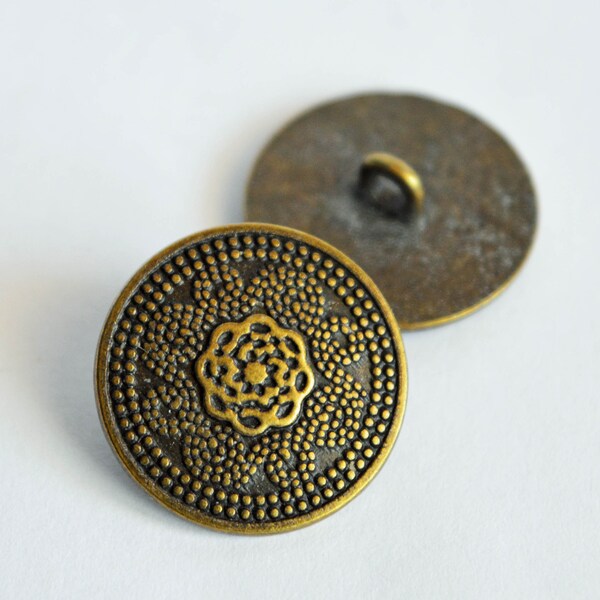 Antique Bronze Buttons.  Bracelet Clasp Buttons.