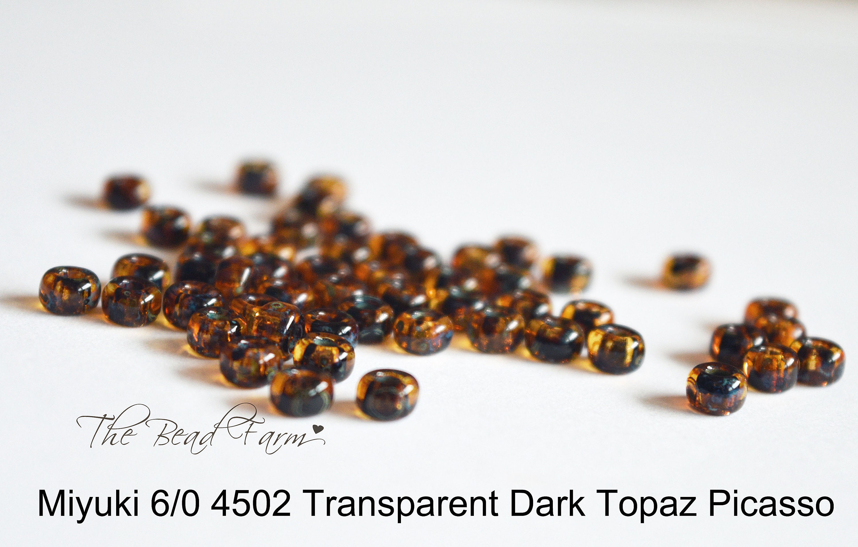 Rocailles size 9/0 (2.6mm) Light Topaz Brown Transparent Luster coated -  Crystals and Beads for Friends