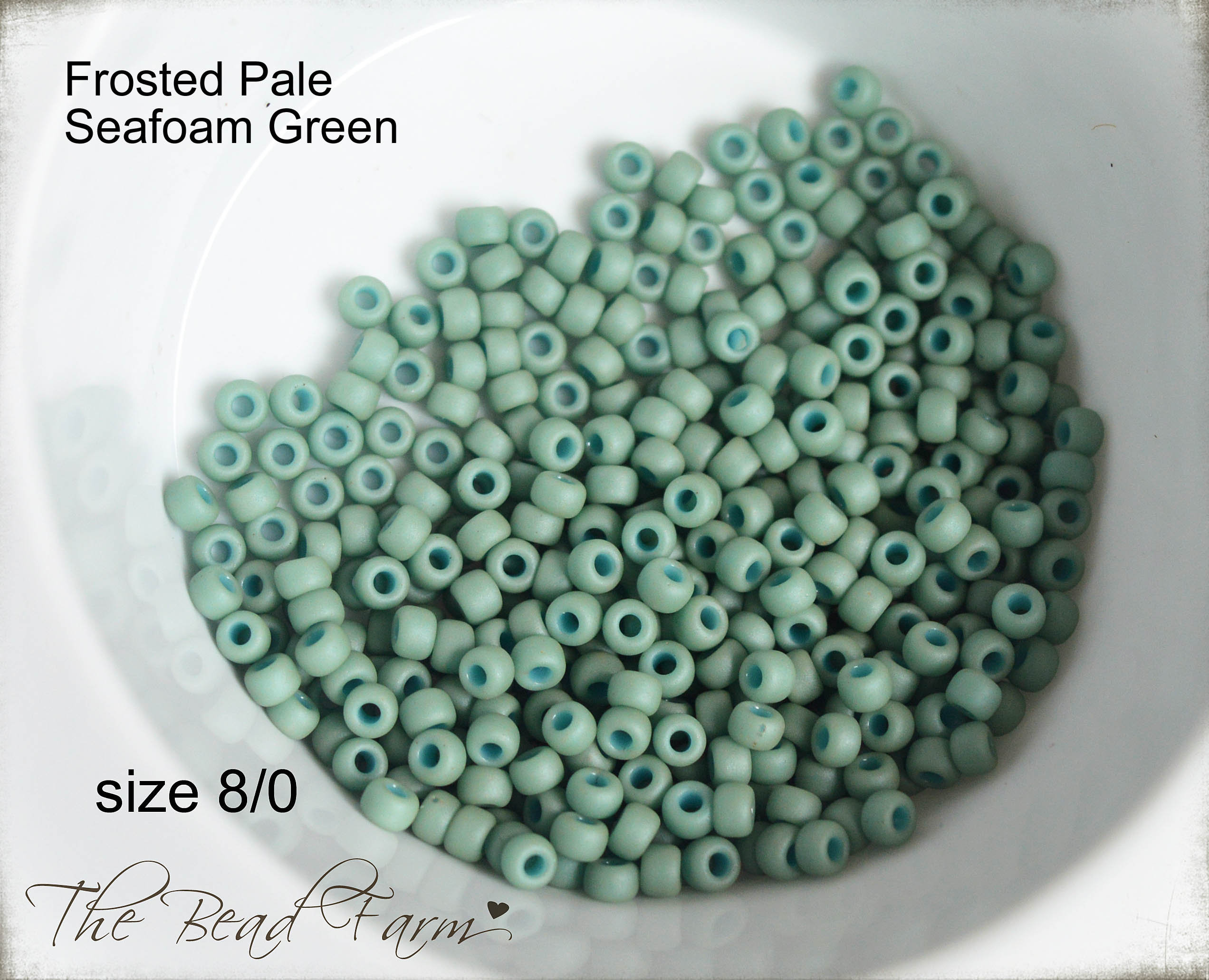 8/0 Miyuki Glass Seed Beads Frosted Pale Seafoam Green, 8-92028 Seed
