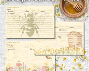 Bienen Themed 4x6 Rezeptkarten