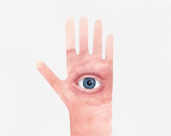 Watercolor Evil Eye Clipart: Mystical Third Eye PNG (Commercial Use)