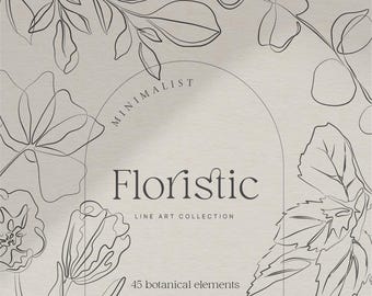 Flowers SVG Bundle, Floral Illustration for Commercial Use, Flower Cut File for Cricut, Floristic Line Art, Drawing Download