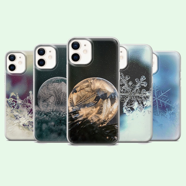 Frozen Phone Case Glitter Snowflake Cover for iPhone 15 14, 13 12 11 Pro, XR, Samsung A13, S22, S21 FE, A40, A72, A52, Pixel 6a