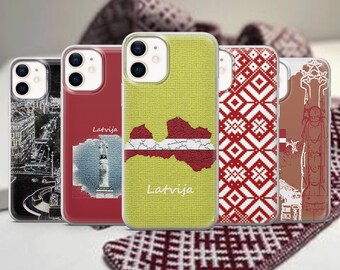 Lettische Lettische Handy Hülle National Symbole Cover für iPhone 15 14 Pro Max 13 12 Pro 11 8 SE XR 10, Samsung A12 A51 S20 , Pixel 6A 7