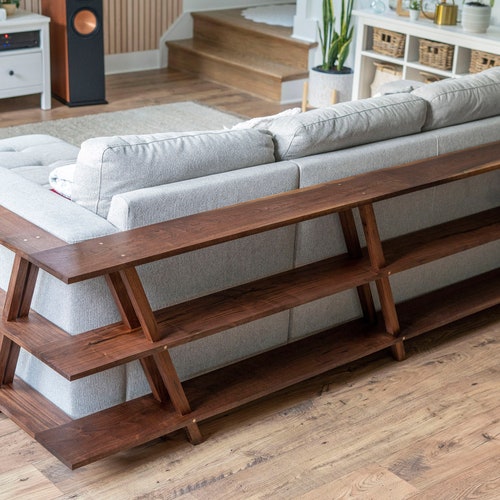 Modern Sofa Table With Brass Dowels Custom Sofa Table Etsy