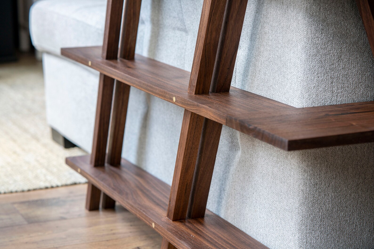 Modern Sofa Table With Brass Dowels Custom Sofa Table Walnut Sofa Table