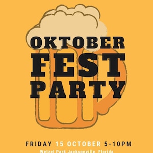 Yellow Orange Oktoberfest Party Poster