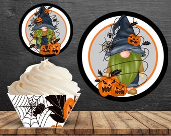 Halloween Vine Gnomes Cupcake Wrappers & Toppers 2295