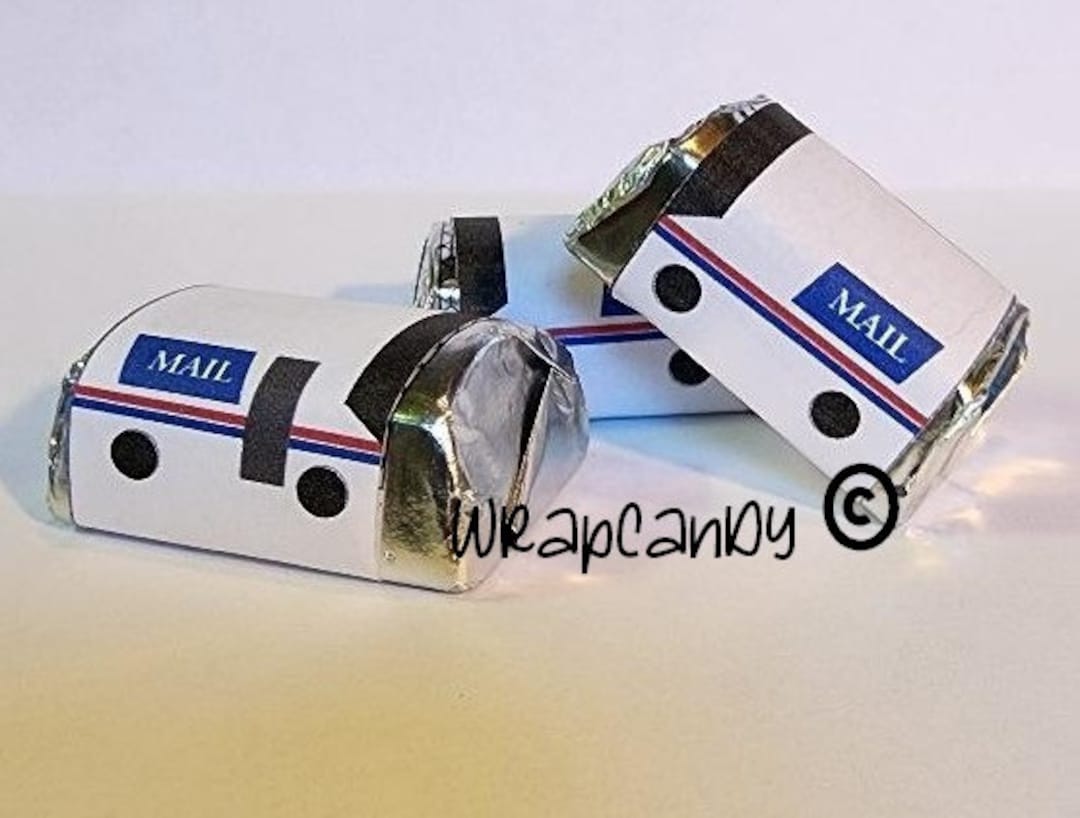 Mail Carrier Delivery Truck Hershey's 21 Nuggets Wrappers to a Page Printable Download 0716 Etsy