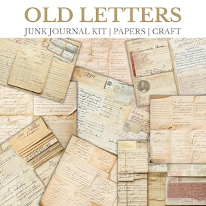 Cartas para imprimir, papeles digitales manuscritos antiguos, papel manuscrito, cartas antiguas para manualidades, papel para álbumes de recortes antiguos, papel imprimible