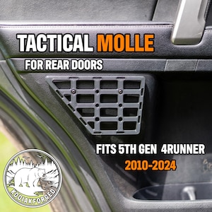 Rear Door Molle | For Toyota 4Runner | 5th Gen | 3D Printed ASA Interior Storage Organizer | Tactical Gear Mount | Fits 2010-2024 |