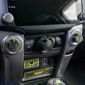 AC Knobs for Toyota 4Runner (5th Gen, 2010+) | Climate Control Knobs | Topographic | SINGLE-ZONE | Set of 3