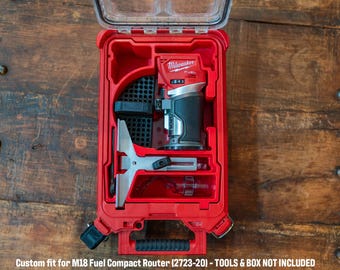 M18 Router Packout Insert for Milwaukee Fuel Compact Router (2723-20), Fits 48-22-8435